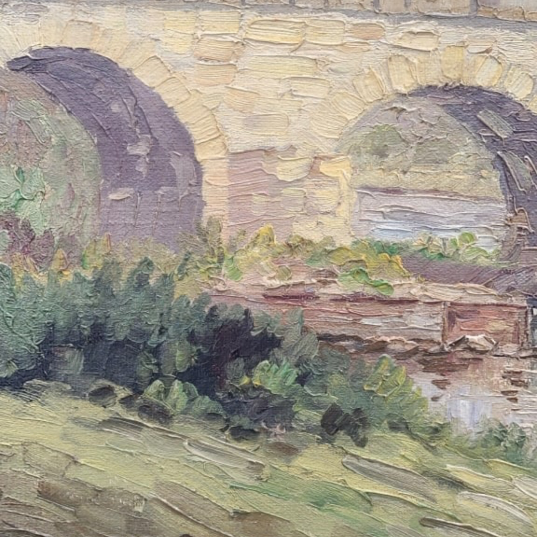 Stone Bridge of Regensburg - Oil on Canvas